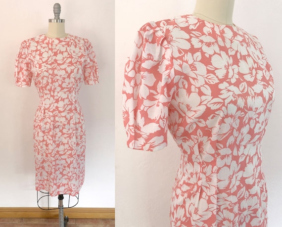 vintage 70s does 50s floral dress | size small | p
