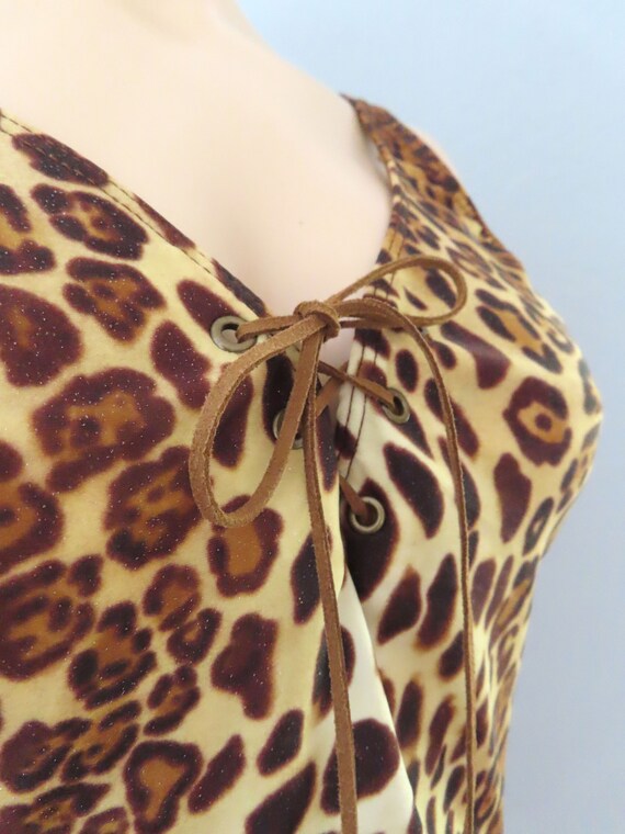 1980s lace up leopard one piece swimsuit swim pin… - image 6