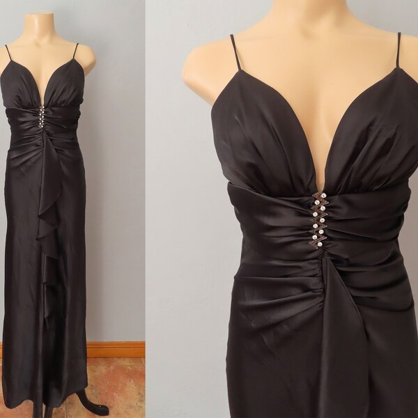 Low Cut Black Dress Etsy