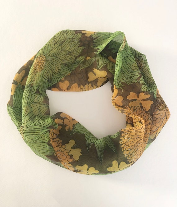 1970s Vera floral infinity silk scarf 1970 1980 c… - image 5