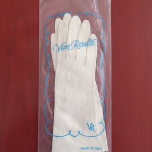 vintage 1940s white leather Van Raalte gloves New Old Stock bride gloves leather wedding gloves opera gloves image 5