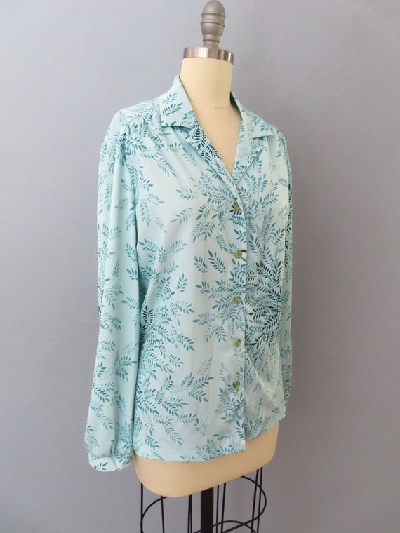 vintage 70s floral buttonup shirt | womens large … - image 4