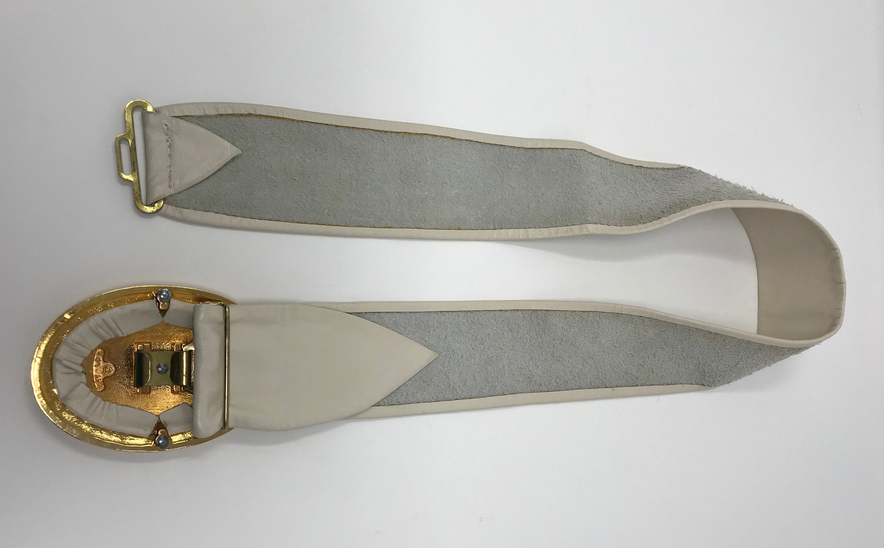 1980s Vintage Leather Belt: Western Boho Gold Buckle, Fits 