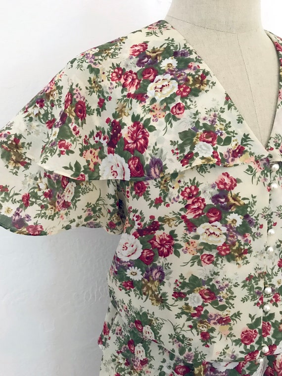 1970s Victorian floral top & skirt set | medium |… - image 3