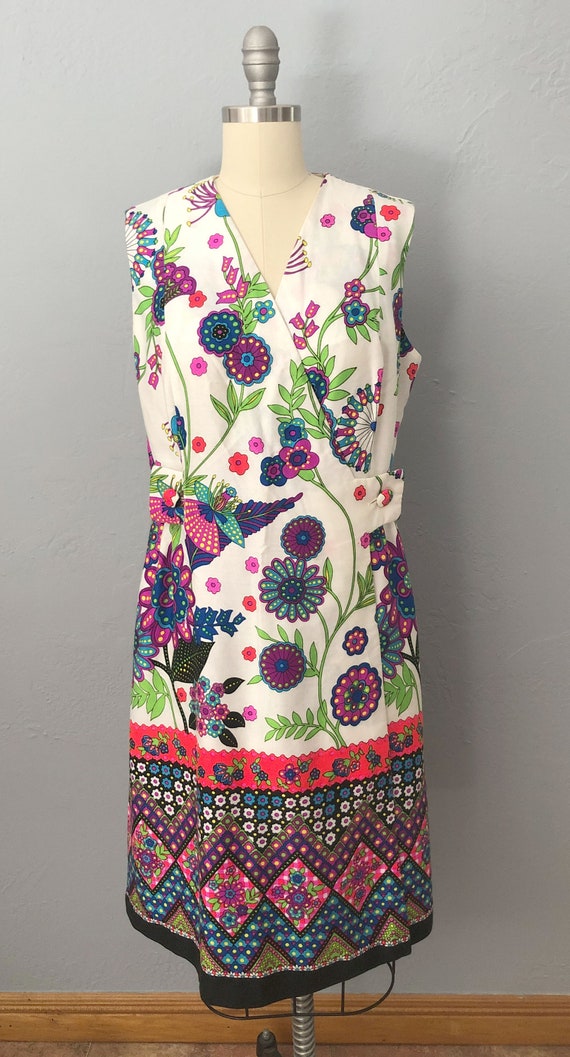 1960s Alice of California floral wrap dress | siz… - image 2