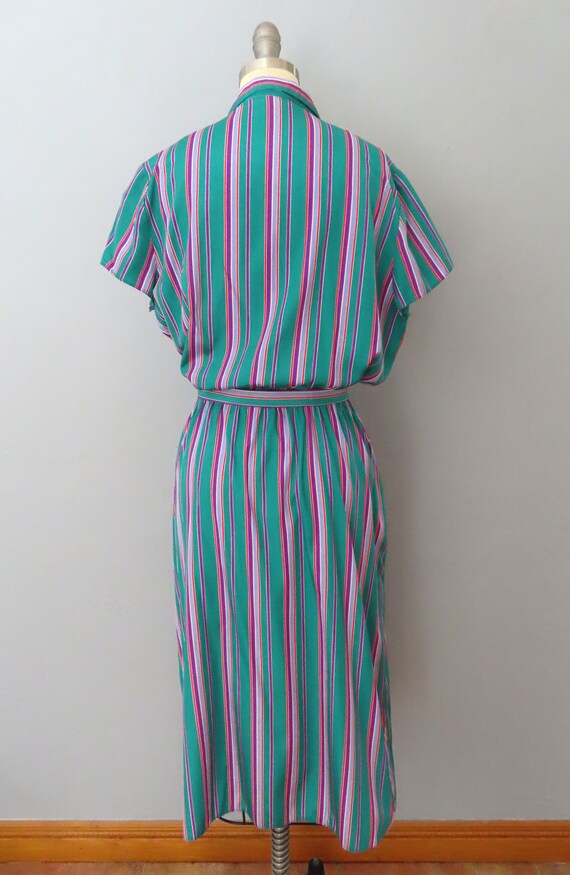 1970s striped shirtdress | size medium | secretar… - image 8