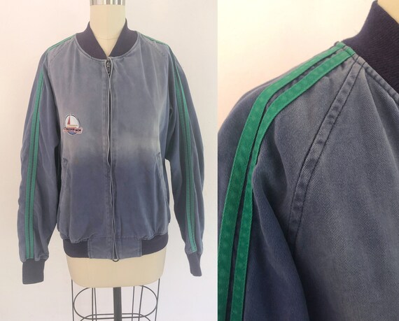 1960s mens zip up windbreaker bomber jacket | lar… - image 1