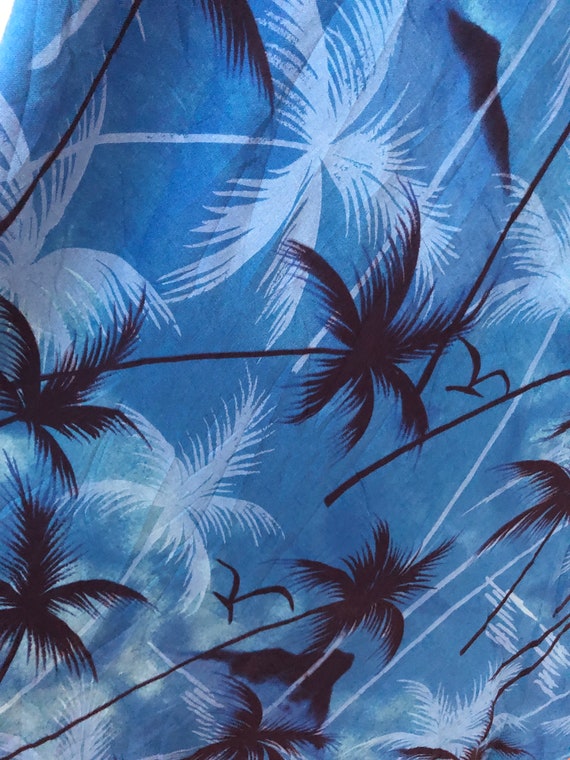1980s blue hawaiian dress | size large | tropical… - image 9