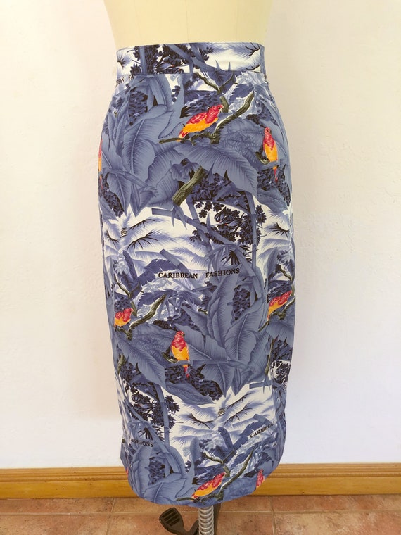 1970s hawaiian print wraparound skirt | medium | … - image 5