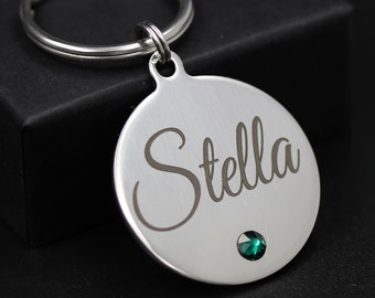 Personalized Dog ID Tag, Dog Name Tag With Swarovski Crystals, Engraved Dog Name Tag, Dog ID Name Tag, Custom Dog Tags for Dogs
