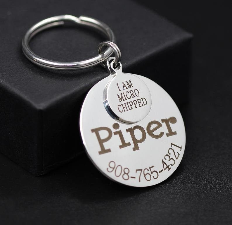 Microchipped Dog Tag Microchip Dog Tag for Dogs Personalized Etsy