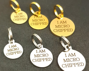 Tiny Microchipped Dog Tag 10 mm 12 mm 15 mm, Microchip Cat Tag, Custom Engraved Stainless Steel Pet Tag