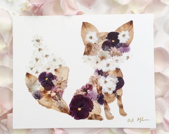 Pressed Flower Fox Print {Francie}