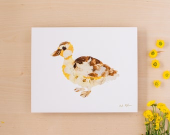 Pressed Flower Duckling Print