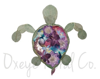 Pressed Flower Turtle Print
