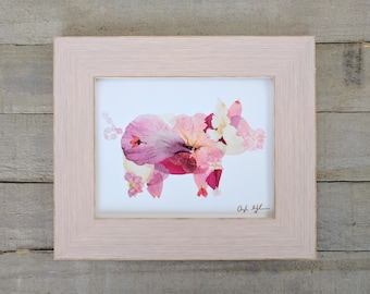 Pressed Flower Pig Print (Penelope)