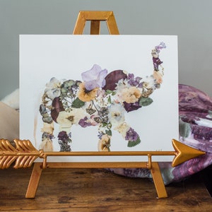 Pressed Flower Elephant Print "Ella"