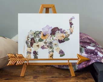 Pressed Flower Elephant Print (Ella)