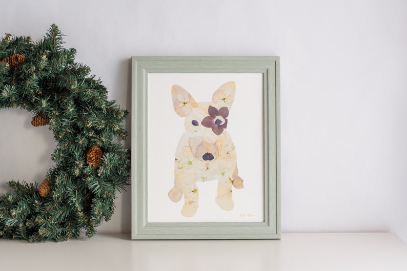 Pressed Flower Bull Terrier Print image 2