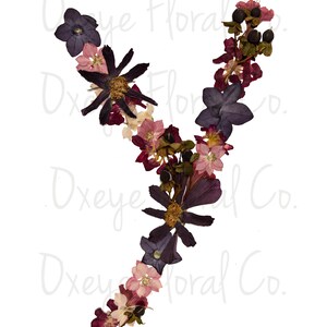 Pressed Flower Letter Y (digital download)