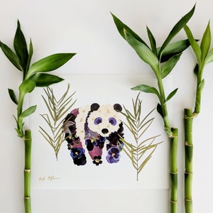 Pressed Flower Panda Print