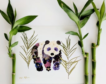Pressed Flower Panda Print