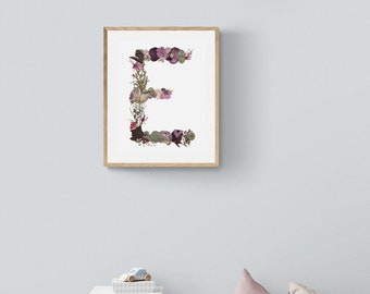 Pressed Flower Letter E (digital download)