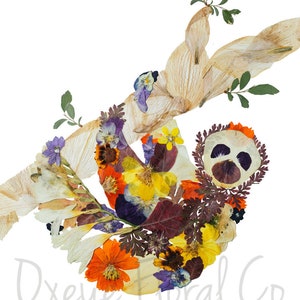 Pressed Flower Sloth Print image 2