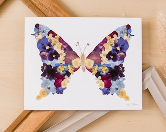 Pressed Flower Butterfly Print