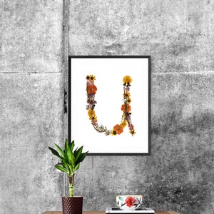 Pressed Flower Letter U (digital download)