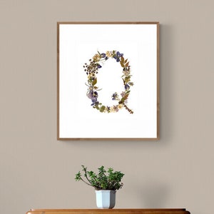 Pressed Flower Letter Q (digital download)