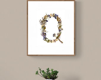 Pressed Flower Letter Q (digital download)