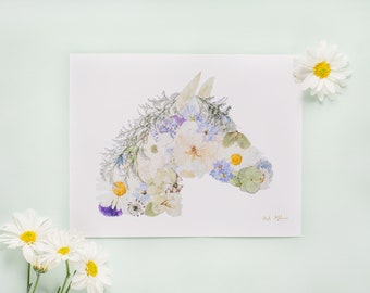 Pressed Flower Horse Print {Hailey}