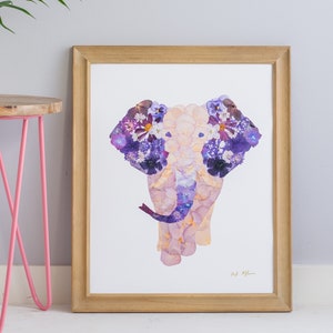 Pressed Flower Elephant (Polly)