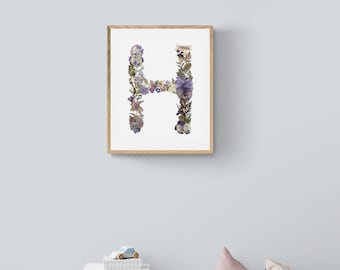 Pressed Flower Letter H (digital download)