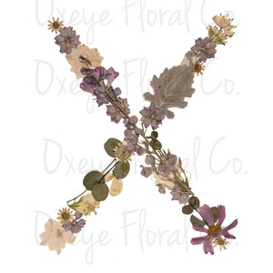 Pressed Flower Letter X (digital download)