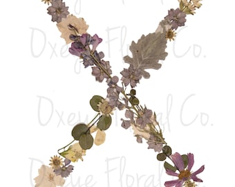 Pressed Flower Letter X (digital download)