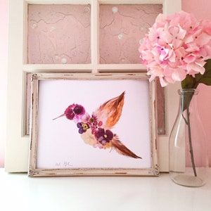 Harper HUMMINGBIRD Pressed Flower Artwork | Print-at-home wall art