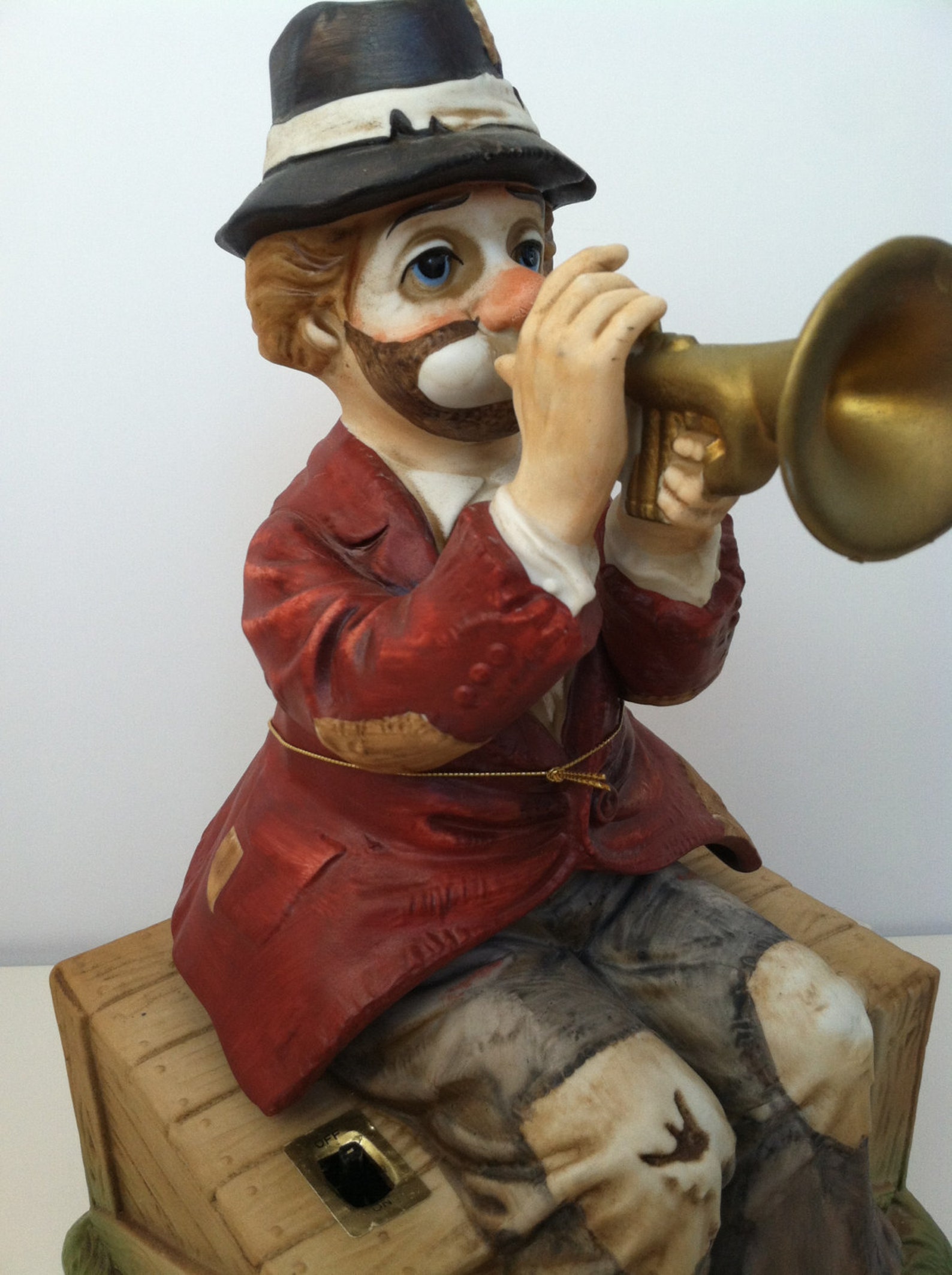 Melody in Motion Music Box Clown Hobo Willie Trumpet Play by Etsy