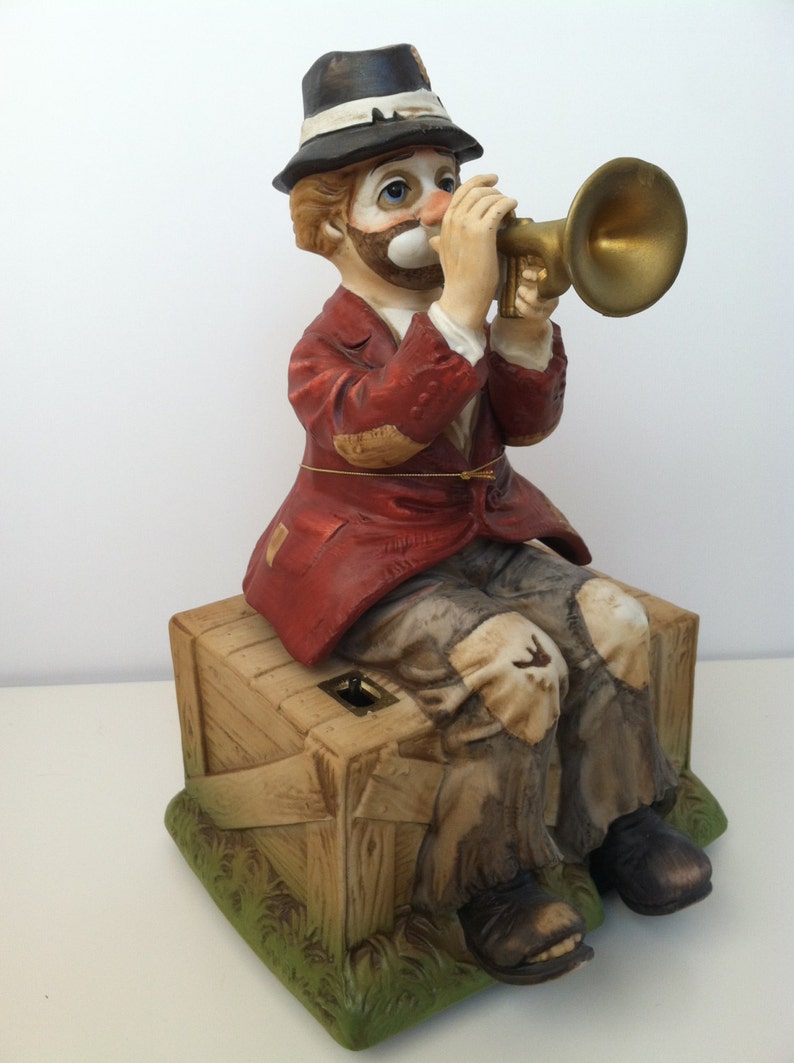 Melody in Motion Music Box Clown Hobo Willie Trumpet Play by Etsy