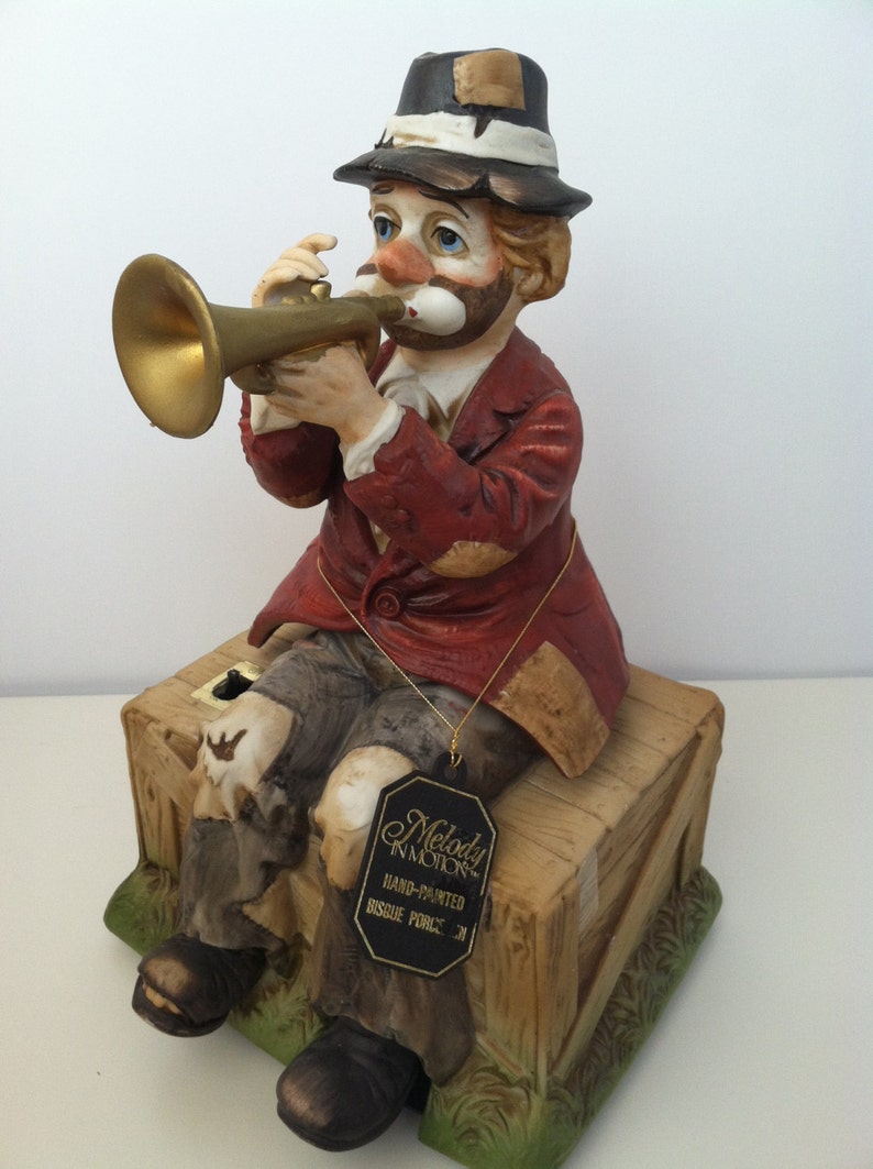 Melody in Motion Music Box Clown Hobo Willie Trumpet Play by Etsy