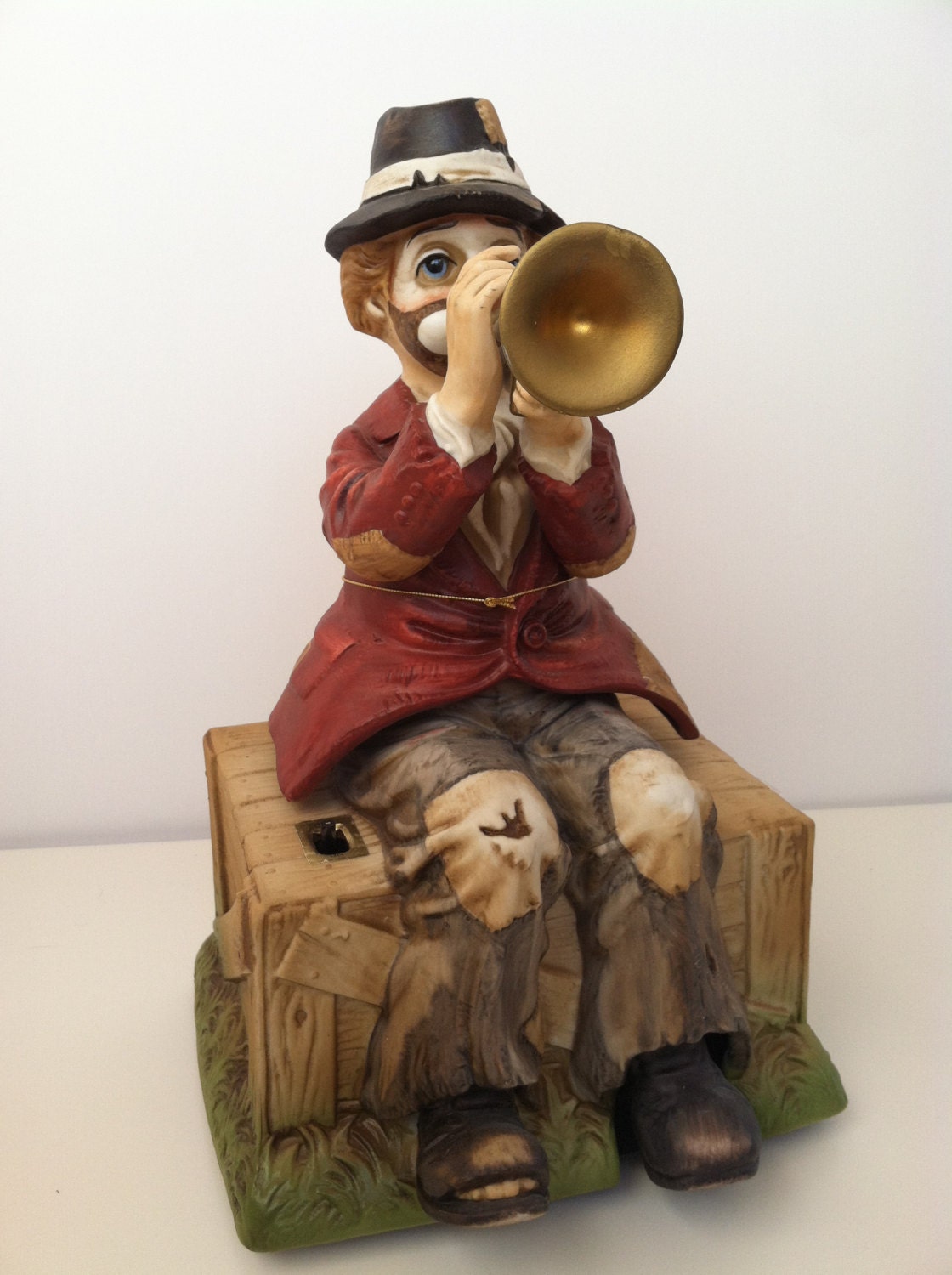 Melody in Motion Music Box Clown Hobo Willie Trumpet Play by Etsy