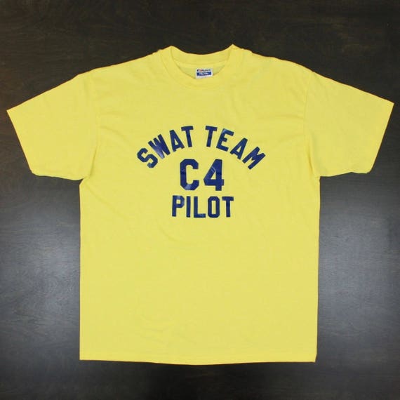 HANES SWAT Team Fifty-Fifty Tee Shirt C4 Pilot Vin
