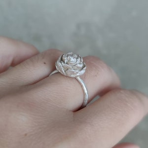 Silber Rose Ring, Rose Ring Silber, Floral Ring, Rose Blume Ring, Aussage Blume Ring, Blume Ringe für Frauen, Stacking Ring Silber