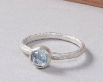 Memorial ring with stone. Ash ring. Stackable ring set. Hair ring with cabochon.