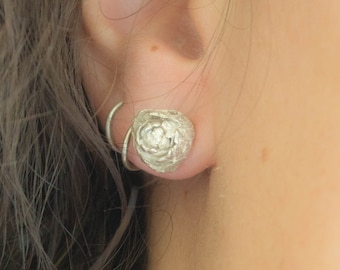 Sterling Silber Tannenzapfen Ohrstecker, Natur inspiriert Schmuck