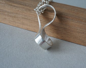 Sterling Silver Mobius Strip Pendant, Science Jewelry Gift