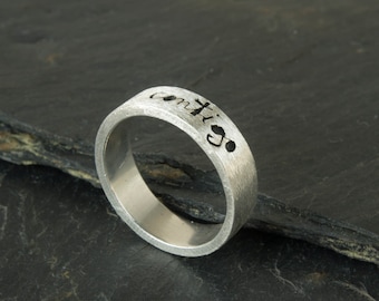 Pet ash ring without stone. Cremation sterling silver ring with pet ashes. Memorial ring in silver for pet loss with ashes