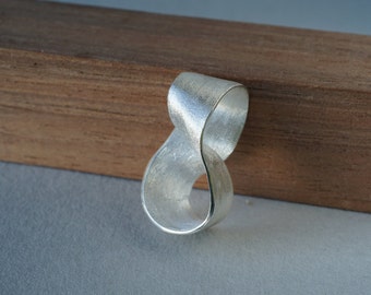 Sterling Silver Mobius Strip Pendant, Math Infinity Necklace