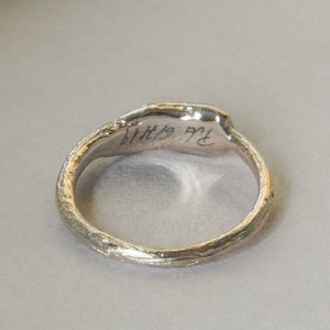 Profesional customize laser engraving inside for set of wedding bands. Engraving for set of wedding rings. Customize engraving inside rings